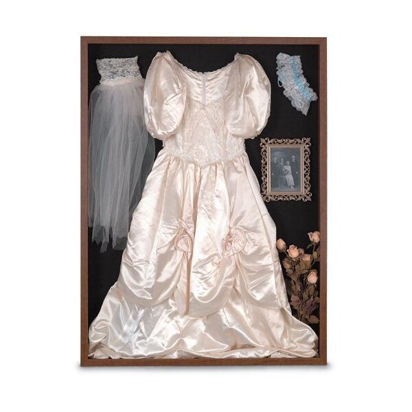 Wood Framed 4" Display Case, 48"x36", Waln